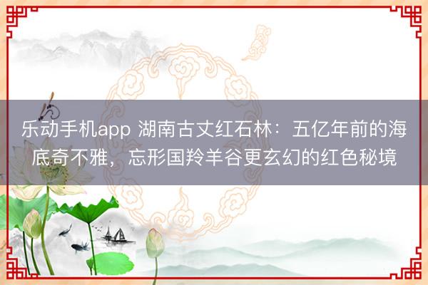 乐动手机app 湖南古丈红石林：五亿年前的海底奇不雅，忘形国羚羊谷更玄幻的红色秘境