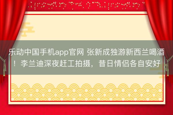 乐动中国手机app官网 张新成独游新西兰喝酒！李兰迪深夜赶工拍摄，昔日情侣各自安好