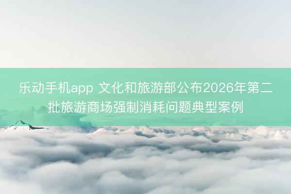 乐动手机app 文化和旅游部公布2026年第二批旅游商场强制消耗问题典型案例