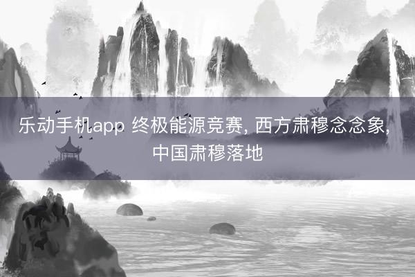乐动手机app 终极能源竞赛, 西方肃穆念念象, 中国肃穆落地
