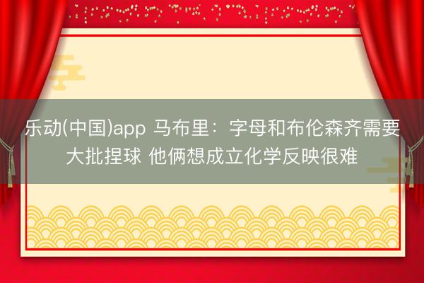 乐动(中国)app 马布里：字母和布伦森齐需要大批捏球 他俩想成立化学反映很难