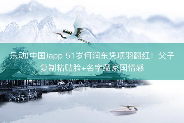乐动(中国)app 51岁何润东凭项羽翻红！父子复制粘贴脸+名字藏家国情感
