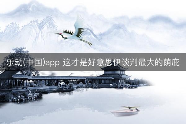 乐动(中国)app 这才是好意思伊谈判最大的荫庇